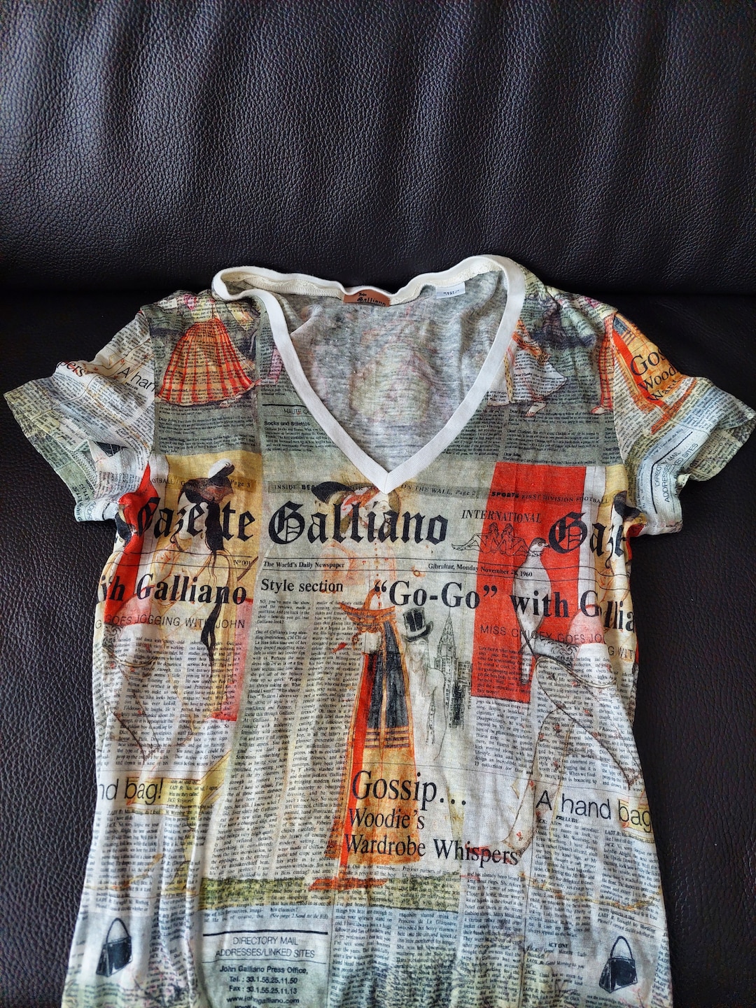 【お買得】 100% | T-shirt Newspaper Galliano John Vintage Linen Etsy - | トップス