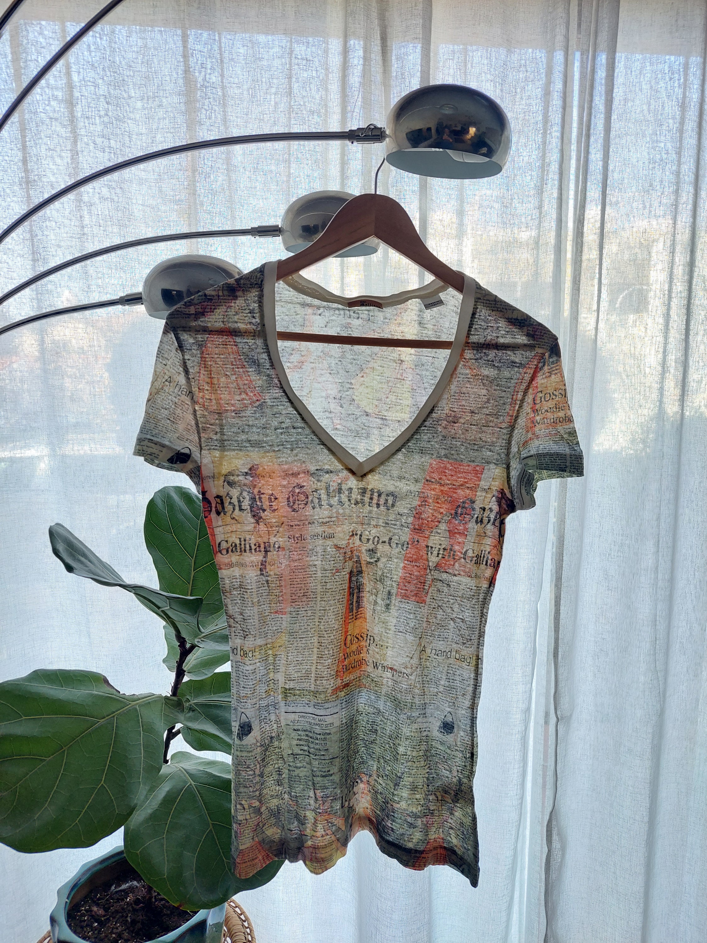 Vintage John Galliano Newspaper T-shirt | 100% Linen | - Etsy