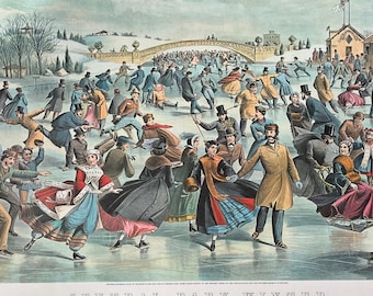 Winter Scenes- 1987 Currier & Ives Lithographs – Large Format Americana Art Prints