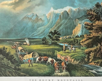 American West Scenes - 1987 Currier & Ives Lithographs – Large Format Americana Art Prints