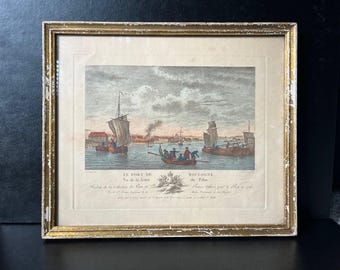 Le Port de Boulogne, 18th Century French Maritime Engraving, Ozanne Copperplate Print