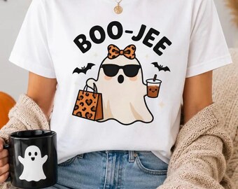 Halloween Shirt | Boo-Jee Ghost Fall Shirt | Coffee and Leopard