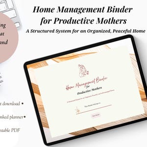 Huishoudmap voor moeders | Digitale huishoudelijke planner | Schoonmaakschema, maaltijdplanner, takentracker | Gelinkte iPad-planner