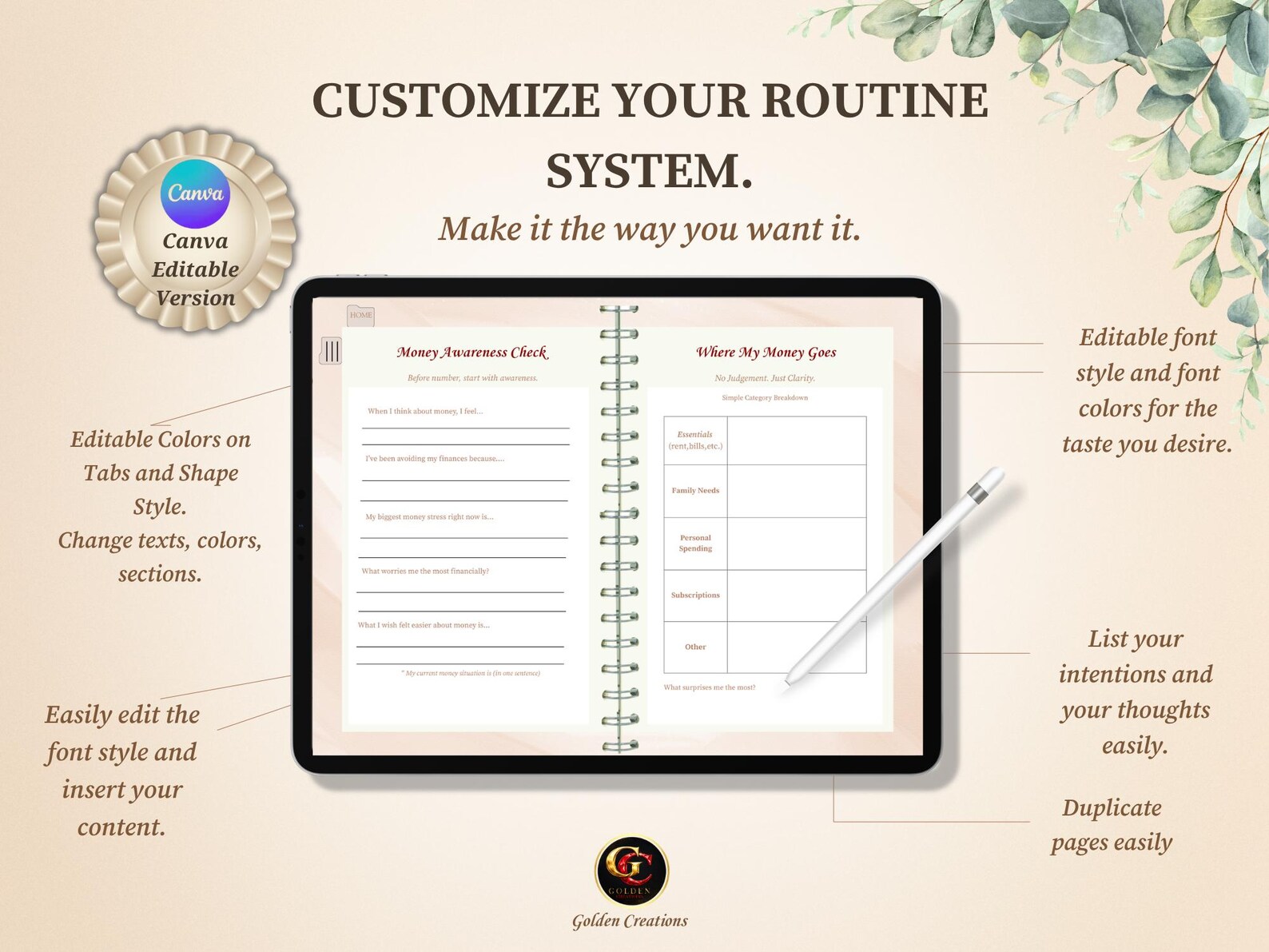 Minimalist Personal Finance Workbook for Mom, Expense Tracker &amp; Money Awareness System ...