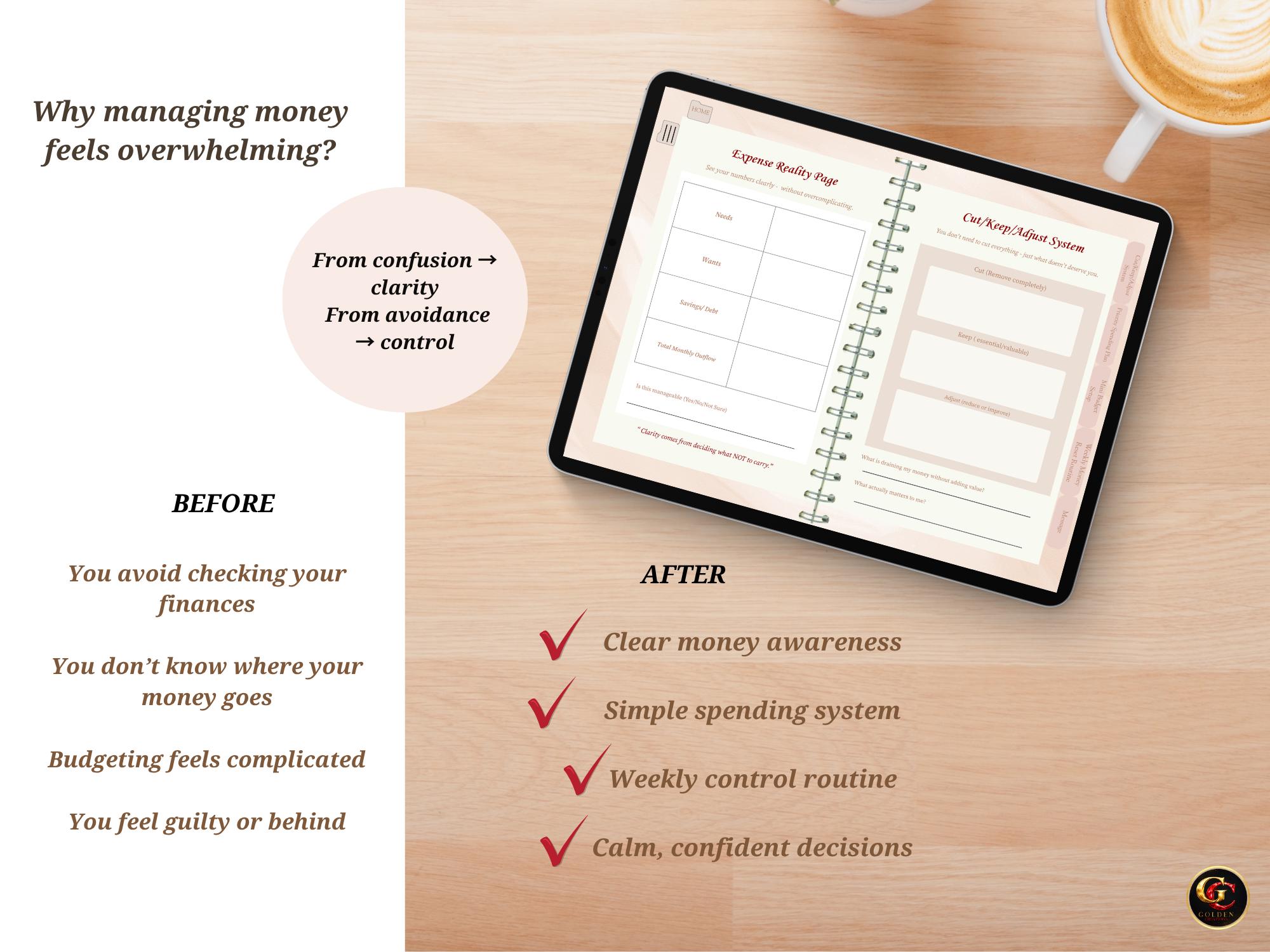 Minimalist Personal Finance Workbook for Mom, Expense Tracker & Money Awareness System ...