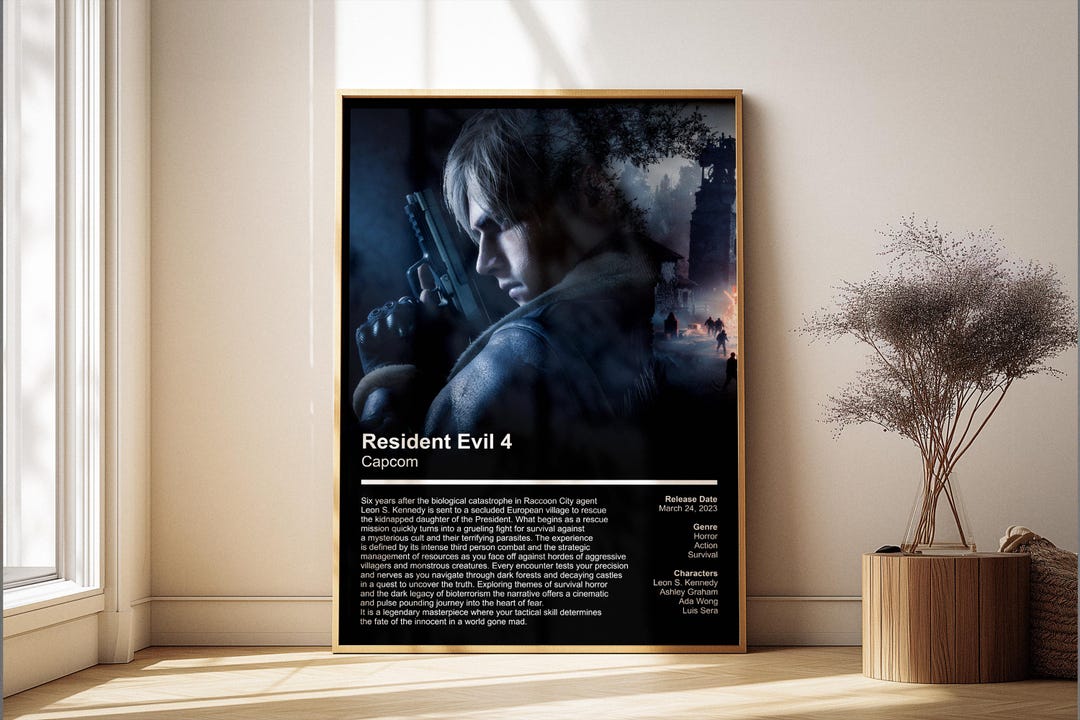 Resident Evil 4 Poster | Minimalist Game Print | Video Game Poster ...