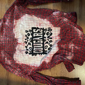 Unisex large cougars bleached flannel