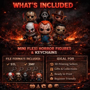 mini flexi figures stl and 3mf files