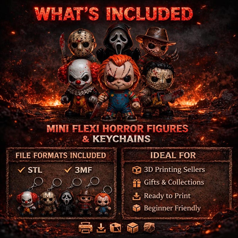 mini flexi figures stl and 3mf files