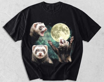 Funny Weasel Shirt Retro Vintage Animal Tee, Cute Weasel Graphic T-Shirt, Forest Animal Lover Gift, Oversized Washed Aesthetic Tee