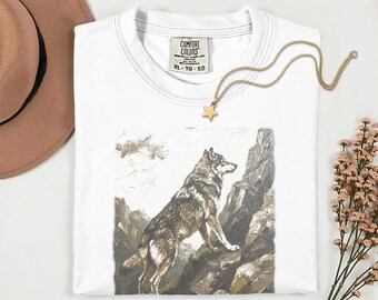 Comfort Colors®, Alpha Wolf, Retro Meme Tee, Wilderness Tee, Wolves Vintage 90s Graphic Shirt, Vintage Wolf Classic 90s Graphic T-Shirt