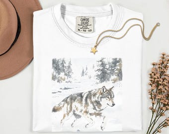 Comfort Colors®, Wilderness Tee, Vintage Wildlife Nature Top, Retro Meme Tee, Retro, Tshirt, Alpha Wolf Vintage 90s T-Shirt