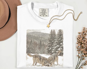 Comfort Colors®, Rustic Outdoor Gift, Retro, Wolves Vintage 90s Graphic Shirt, Wilderness Tee, Alpha Wolf Vintage 90s Style