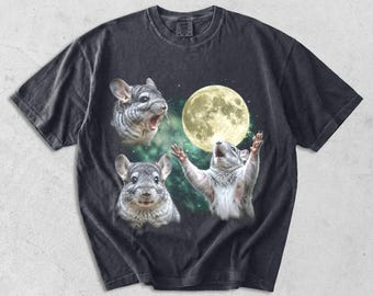 Funny Chinchilla Shirt Retro Vintage Animal Tee, Cute Chinchilla Graphic T-Shirt, Soft Pet Lover Gift, Oversized Washed Aesthetic Tee