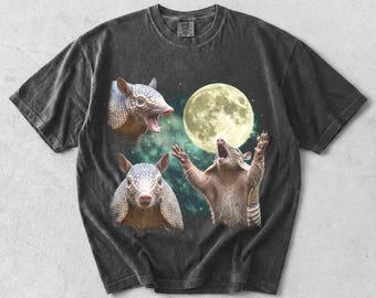 Funny Armadillo Shirt Retro Vintage Animal Tee, Cute Armadillo Graphic T-Shirt, Desert Animal Lover Gift, Oversized Washed Aesthetic Tee