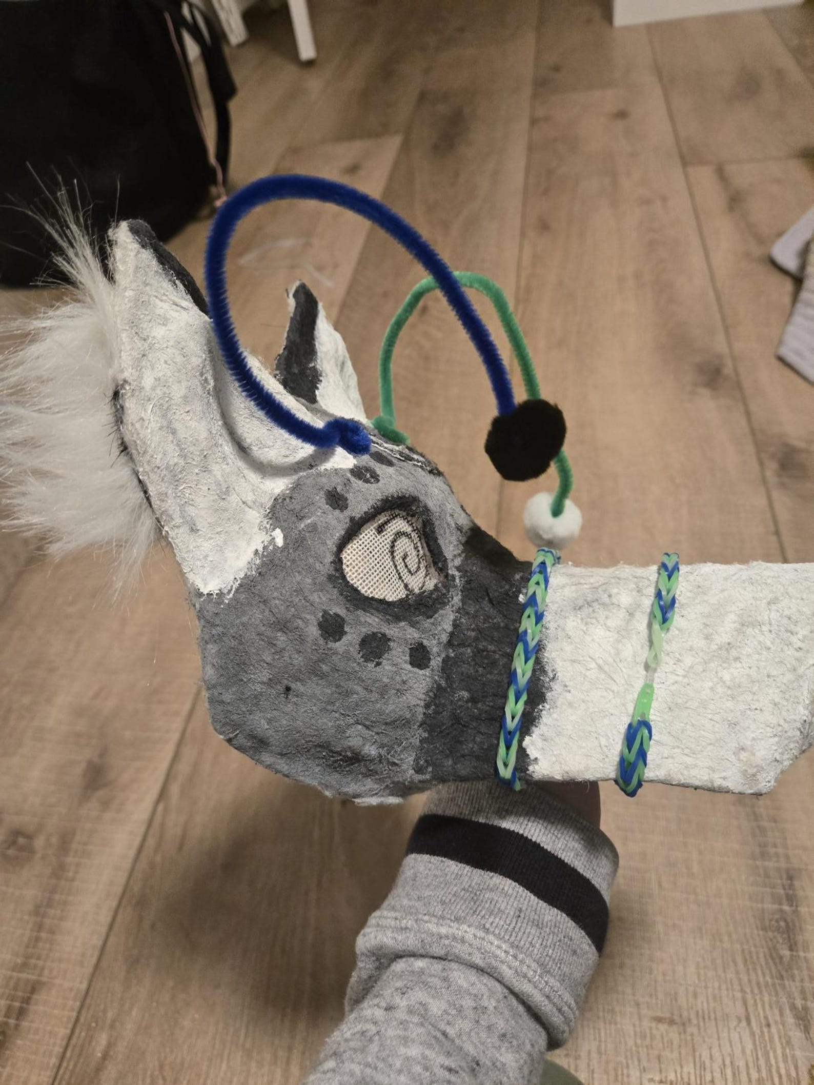 Grey Wolf Mask With Antennas, Painted Detail. ( 25 dollars for 3 days ...