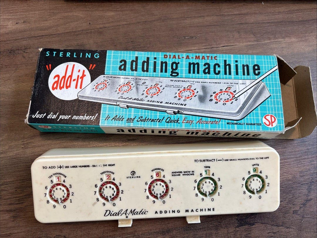 VTG Sterling dial-a-matic Add- It Mechanical Adding Machine #567 ...