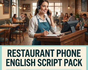 Restaurant Phone English Scripts | ESL Server Training (PDF Download)