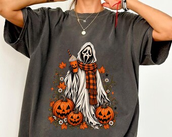 Ghostface Fall Coffee Png, Halloween Latte Shirt Design, Autumn Spooky Season Sublimation, Spooky Pumpkin Coffee PNG