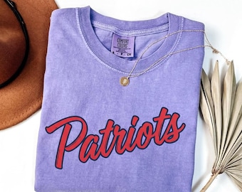 Patriots PNG, Blue Striped Patriots Mascot PNG, Varsity School Spirit Shirt Design, Team Spirit, Game Day Sports Sublimation PNG