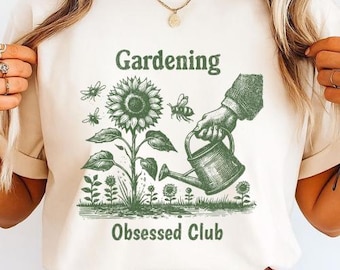 Gardening Obsessed Club PNG Potted Plant Garden Humor Preppy doodle ORIGINAL Design Digital
