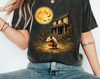 Vintage Opossum Halloween PNG, Cute Possum Pumpkin Png, Funny Opossum Png, Retro Fall Graphic Png, Spooky Season Gifts.