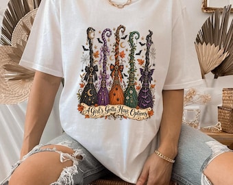 A Girl's Gotta Have Options PNG, Retro Halloween Witch PNG, Spooky Broom Sublimation, Vintage Halloween DTF Shirt Design