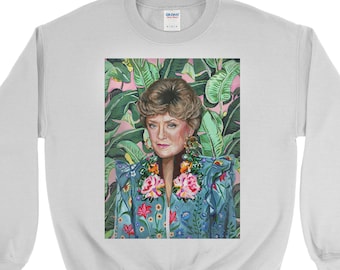 Golden Girls Sweatshirt - Blanche Devereaux  - Blanche Sweatshirt - Pop Culture Sweatshirt - 80s Sweatshirt - Tropical - Fashion