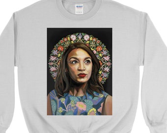 AOC Unisex Crew NuffSaid Nevertheless She Danced Alexandria Ocasio-Cortez Crewneck Sweatshirt AOC Unisex Crew NuffSaid Nevertheless She Danced Alexandria Ocasio-Cortez Crewneck Sweatshirt