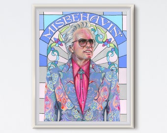 Uncle Baby Billy Art Print, Walton Goggins Maximalist Portrait (Digital Print)