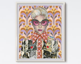 House Of Gaga - Acrylic Painting - Portrait - Art Print - Fashion Art - Music Art - Feminist - Pop Art - Pop Culture Art