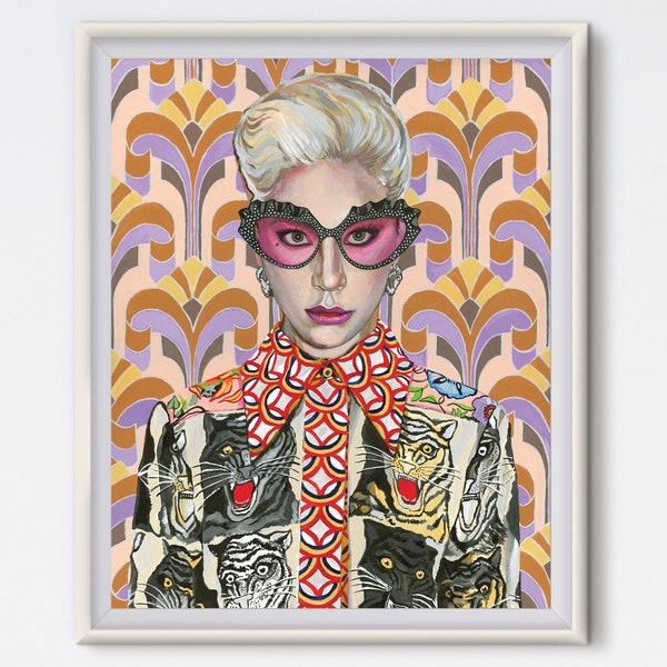 House Of Gaga - Acrylic Painting - Portrait - Art Print - Fashion Art - Music Art - Feminist - Pop Art - Pop Culture Art