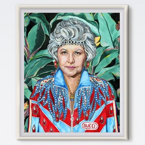 Dorothy - Dorothy Zbornak - Acrylic Painting - Bea Arthur - Art Print - Golden Girls - Tropical - Golden Girls Dorothy - 80s Artwork