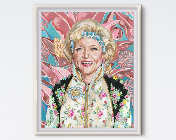 Acrylic Painting Dorothy 80s Artwork Gucci Dorothy Zbornak Golden Girls Golden Girls Dorothy Art Print Bea Arthur Tropical