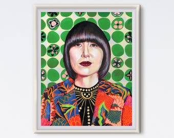 Karen O Art Print - Yeah Yeah Yeahs, Rock Music, Pop Portrait, Fashion Home Decor