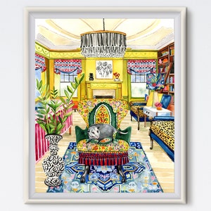 Possum Kingdom - Possum Painting - Canvas Art - Room Portrait - Maximalist - Contemporary - Animal Art - Interior Art - Art Prints - Fashion
