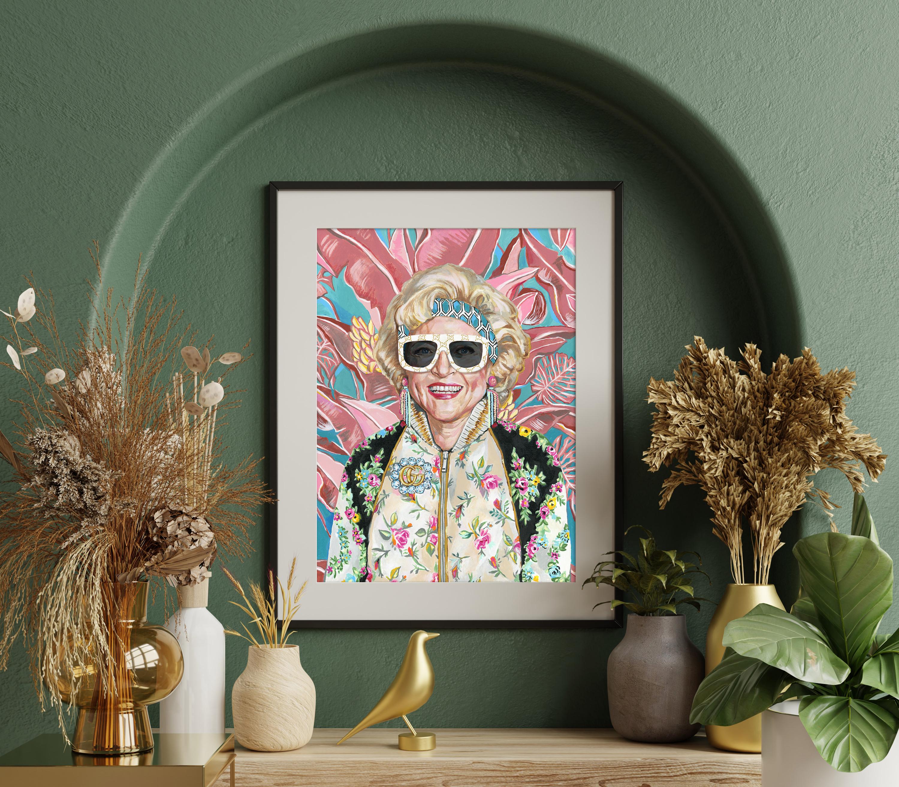 Rose With Sunglasses - Rose Nylund - Acrylic Painting 