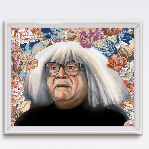 Frank - Oil Painting - Danny DeVito - Art Print - It's Always Sunny In Philadelphia - Floral Painting - Ango Gobloggian - Funny Art - IASIP