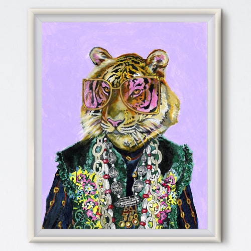 Leopard Leopard Painting Fashion Print Canvas Art - Etsy