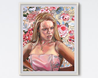 Impresión artística de Regina George: Retrato floral de Chicas pesadas (impresión digital)