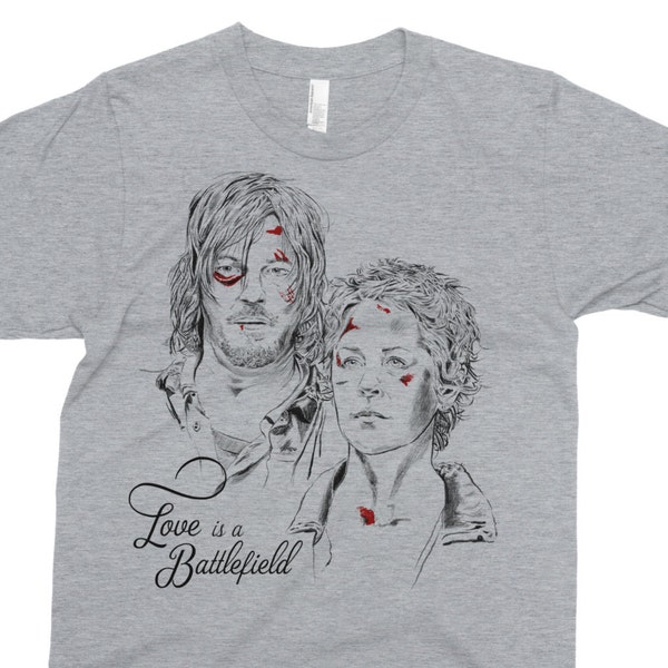 Love Is A Battlefield - Chemise The Walking Dead - Chemise Daryl et Carol - T-shirt Walking Dead - T-shirt drôle - T-shirt culture pop - Zombie