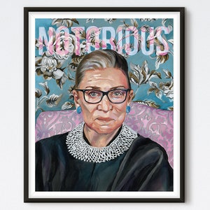 Notorious RBG Oil Painting Portrait: Maximalist Home Decor (Digital Print)