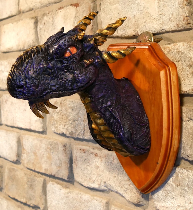 Paper Mache Taxidermy Dragon Head many colors available Etsy