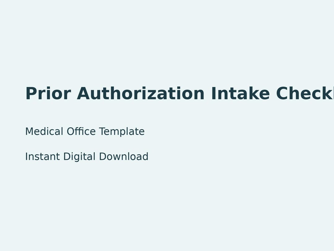 Prior Authorization Checklist.pdf Prior Authorization Intake Checklist | Medical Office Documentation ...