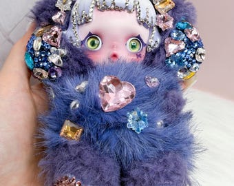 Custom Luxury Handmade Bling Crystal doll SkullPanda – Cerberus | You Found Me Series