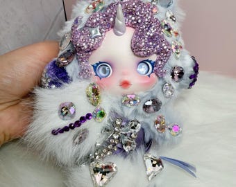 Custom Luxury Handmade Bling Crystal doll SkullPanda – Rarity | My Little Pony Series