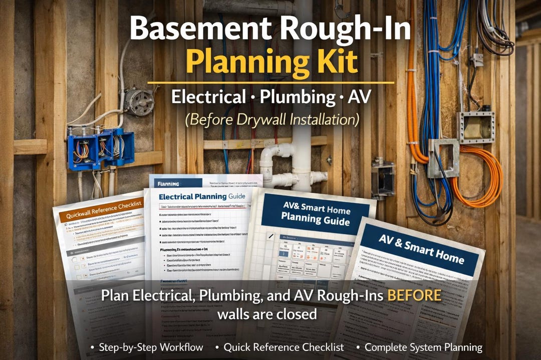 Basement Rough in Planning Kit | Electrical Plumbing Planner - Etsy