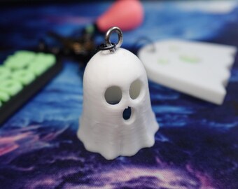 Ghost Keychain | 3D Printed Spooky Ghost Charm for Keys, Bags & Horror Lovers