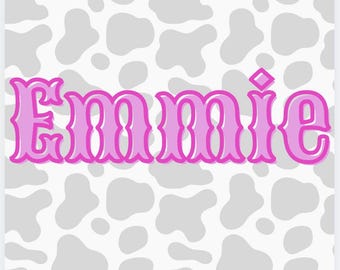 Cowgirl Cowprint Namensschild - Western Party Dekor (Digitaler Download)