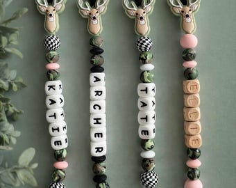 Personalized Pacifier Clip, Baby Shower Gift, Camo Girl, Camo Boy